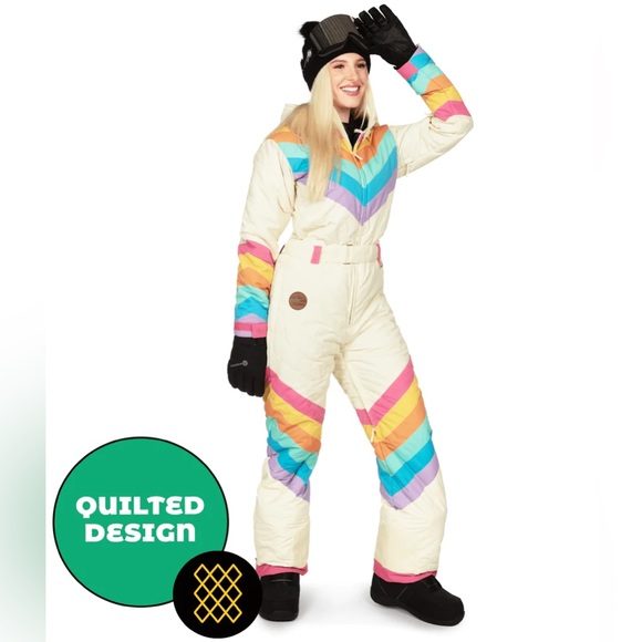 Tipsy Elves Jackets & Blazers - TIPSY ELVES WOMEN'S RETRO RAINBOW SNOW SUIT - NEW - SIZE SMALL